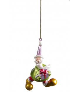 Hanger Santa with Gift Box - 9cm
