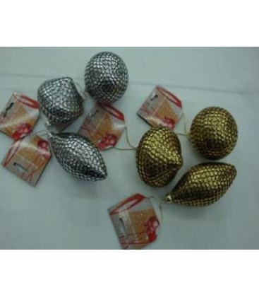 Assorted Metallic Tree Decorations - Silver or Gold