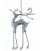 Silver Reindeer Hanging Ornament - 14cmH