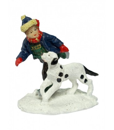 Traditional Boy & Dog Figurine