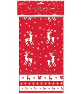 TABLECOVER PLASTIC REINDEER 1.2 X 1.8